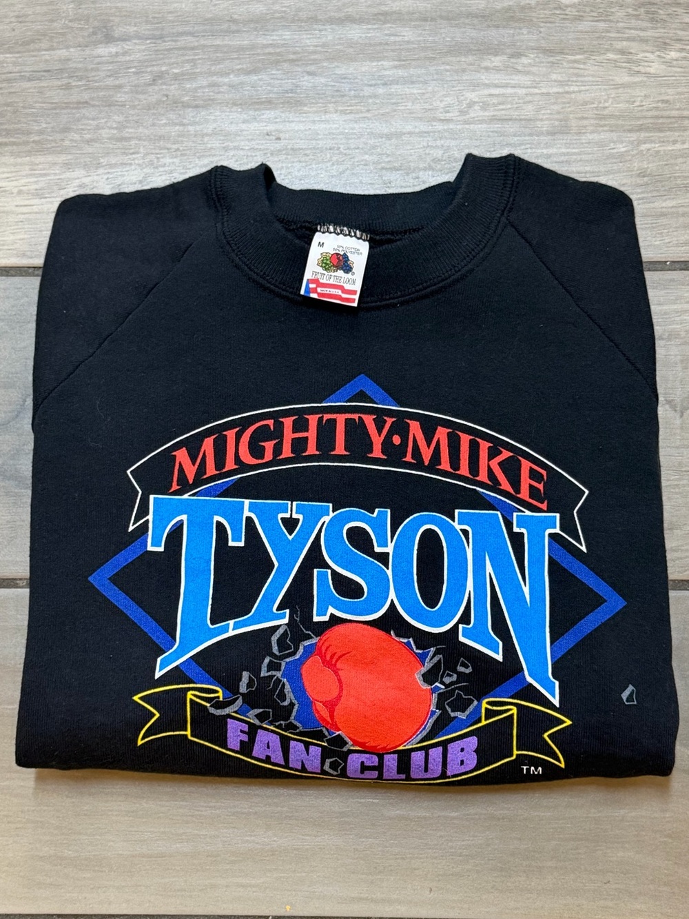 Vintage 90s Mike Tyson Fan Club Fruit of the Loom Crewneck Sweatshirt